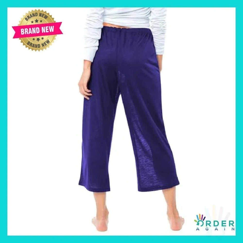Semi-Sheer Capri Lounge Pants Flowy Drawstring Chic Versatile Wear